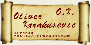 Oliver Karakušević vizit kartica
